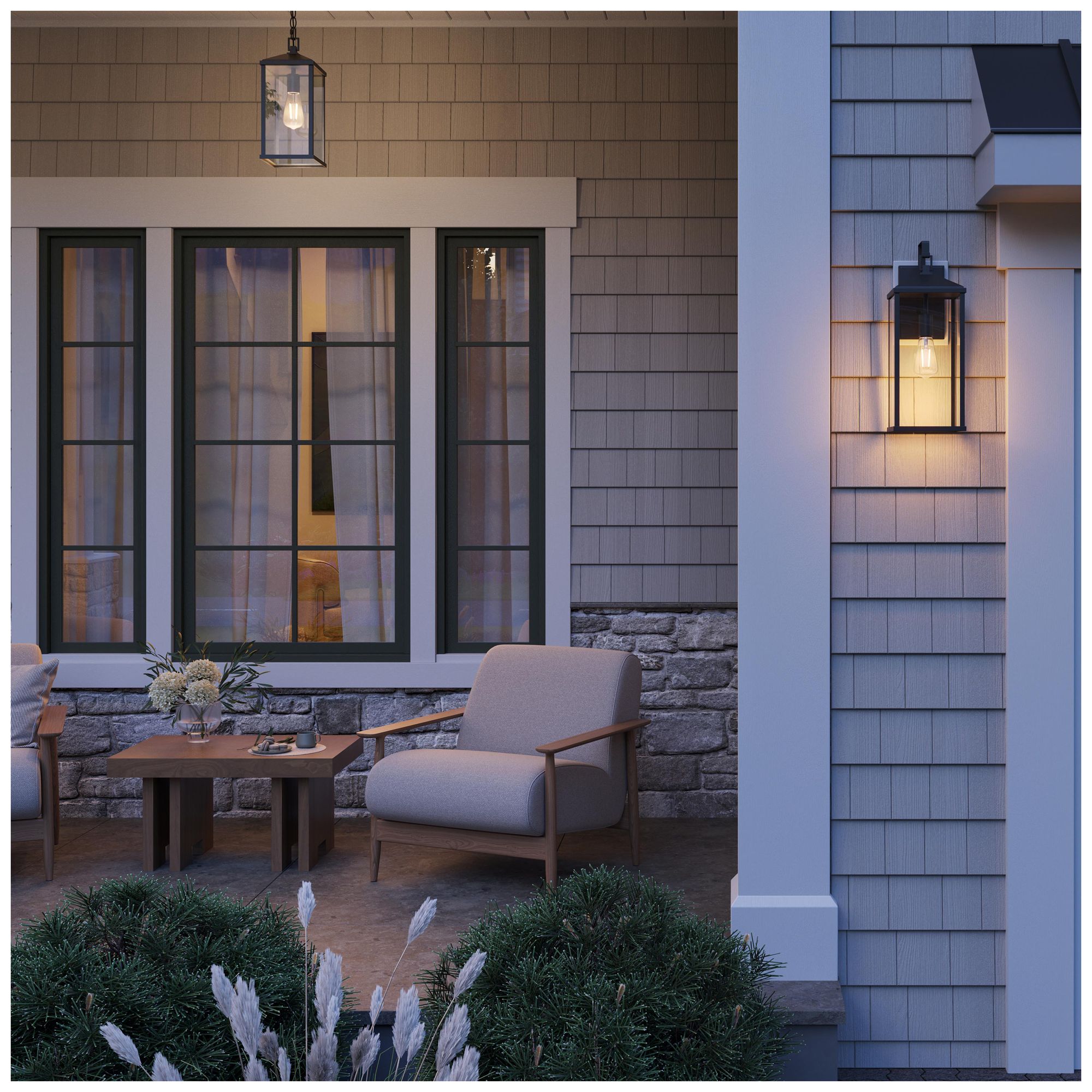 Image 5 Cantley Extra Large Outdoor Wall  Lantern with Clear Glass Panels more views