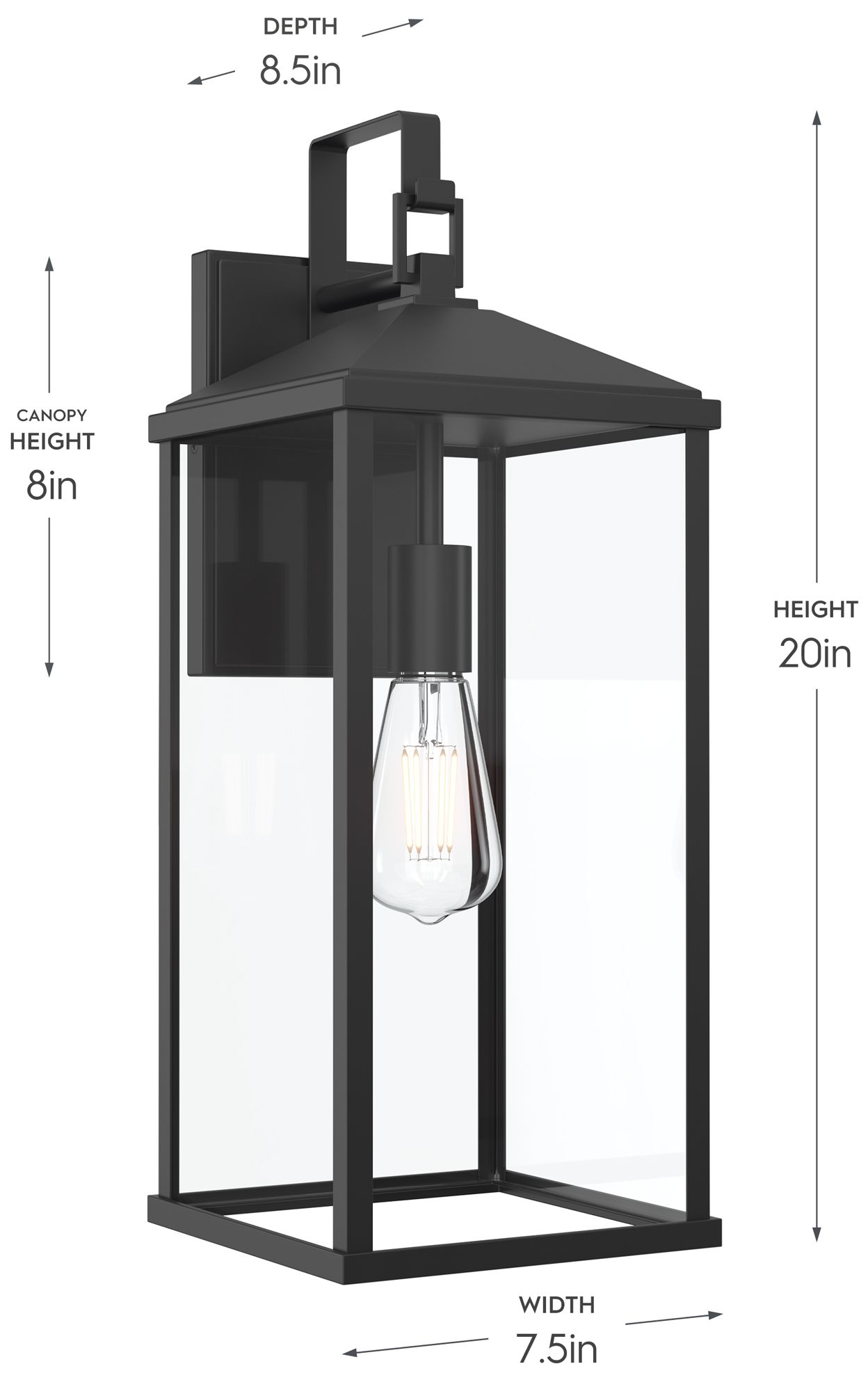 Image 6 Cantley Extra Large Outdoor Wall  Lantern with Clear Glass Panels more views