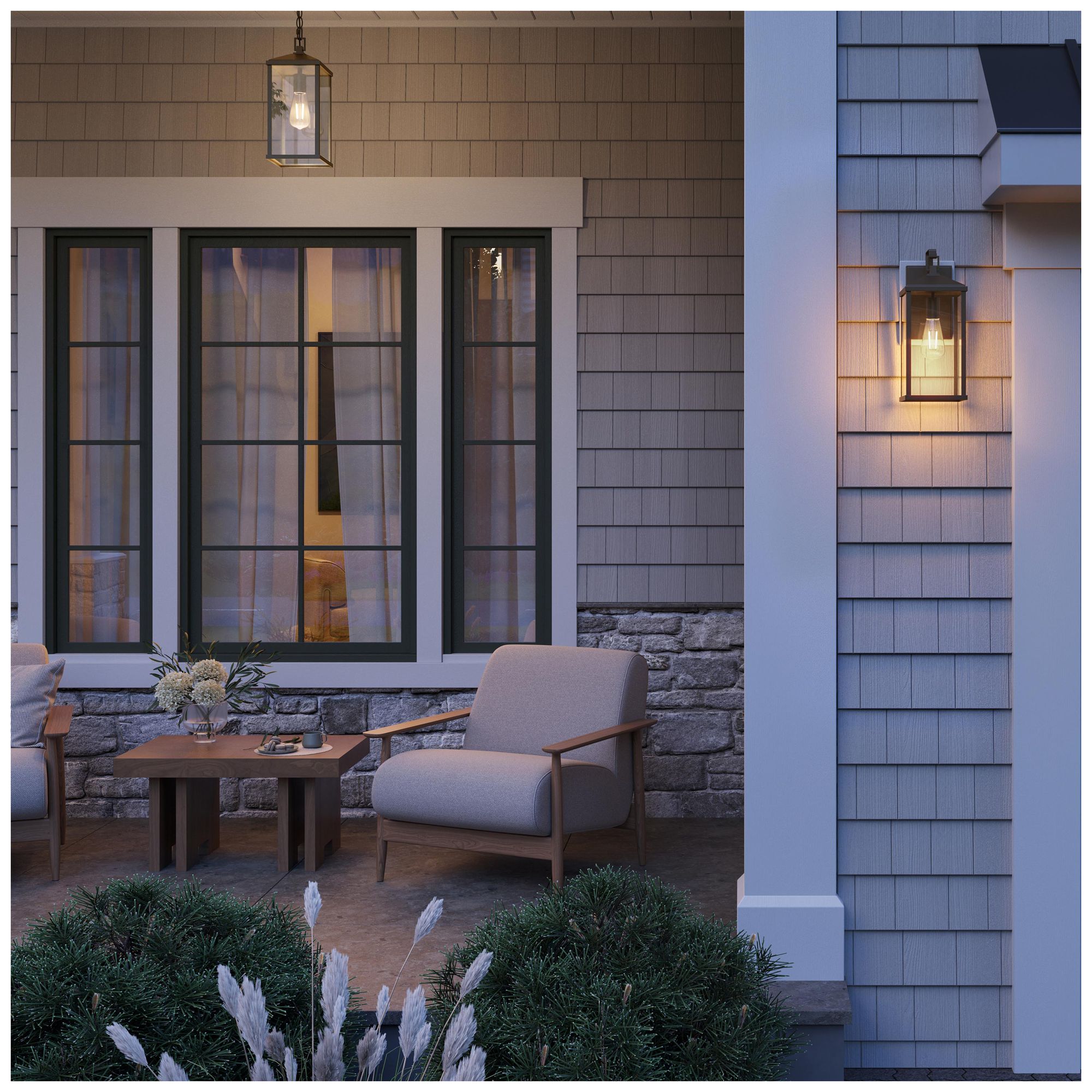 Image 5 Cantley Large Outdoor Wall  Lantern with Clear Glass Panels more views