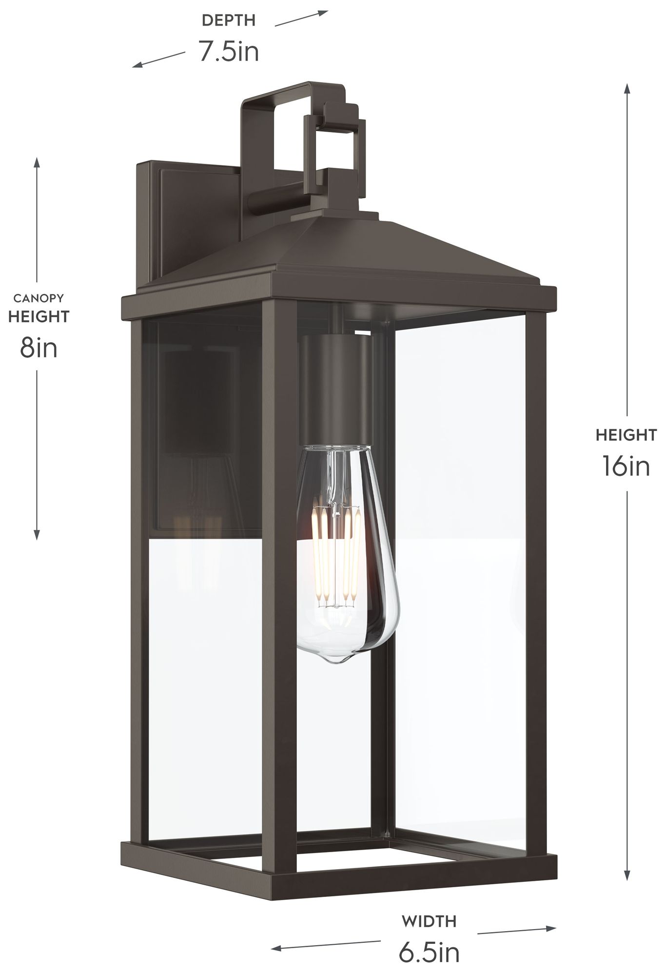 Image 6 Cantley Large Outdoor Wall  Lantern with Clear Glass Panels more views