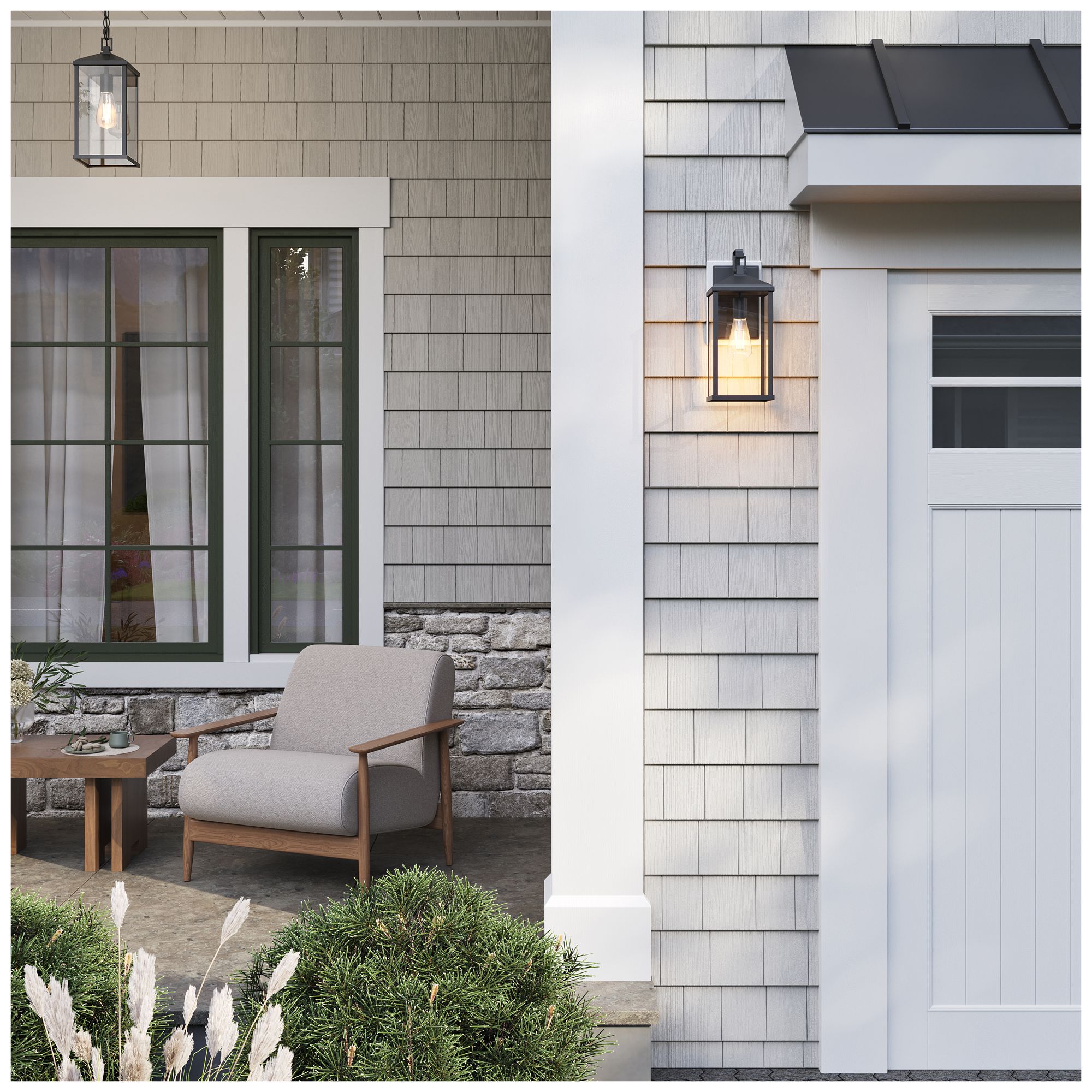 Image 3 Cantley Large Outdoor Wall  Lantern with Clear Glass Panels more views