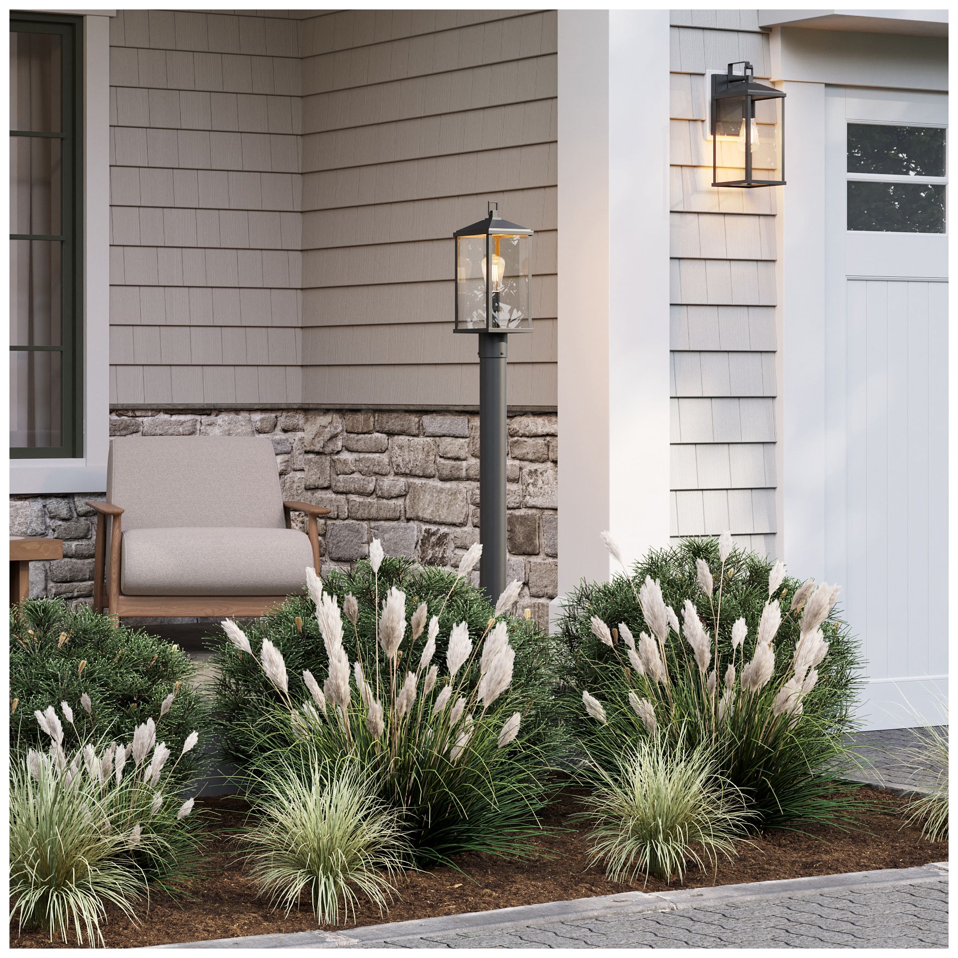 Cantley Large Outdoor Wall  Lantern with Clear Glass Panels
