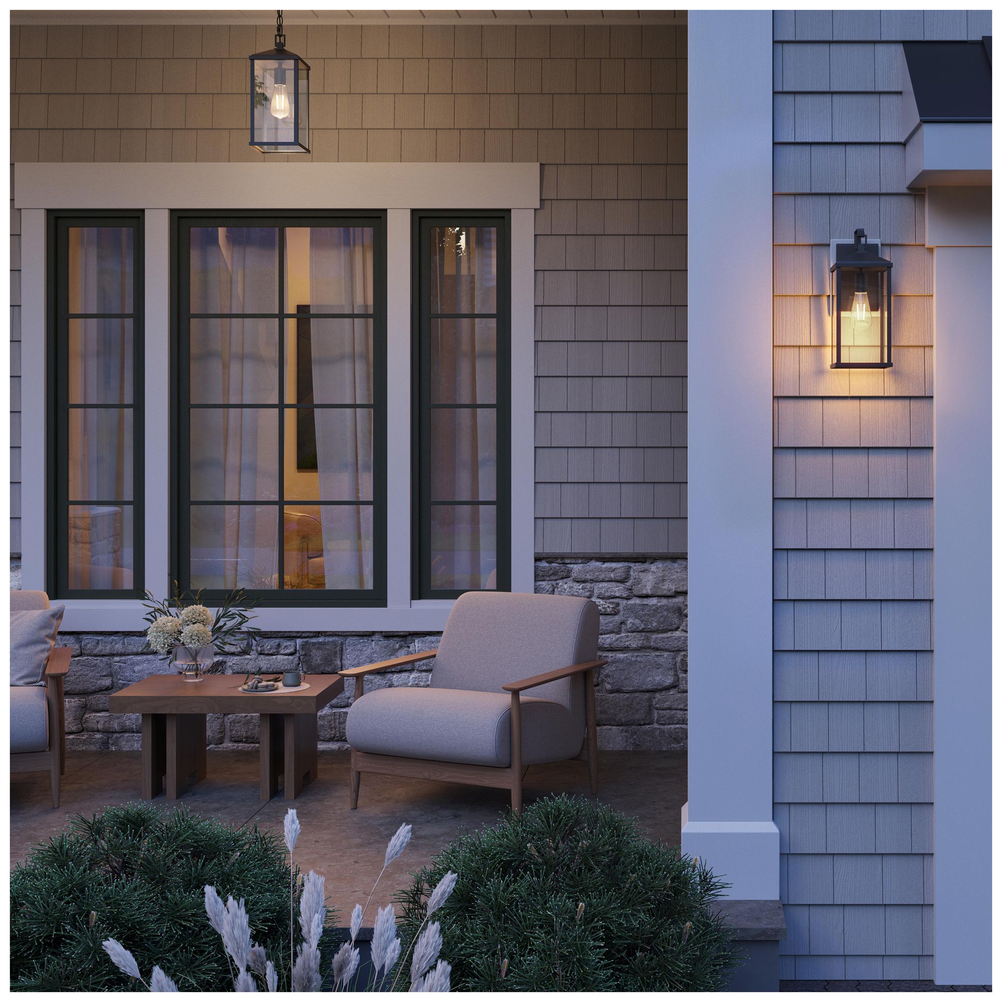Image 5 Cantley Large Outdoor Wall  Lantern with Clear Glass Panels more views