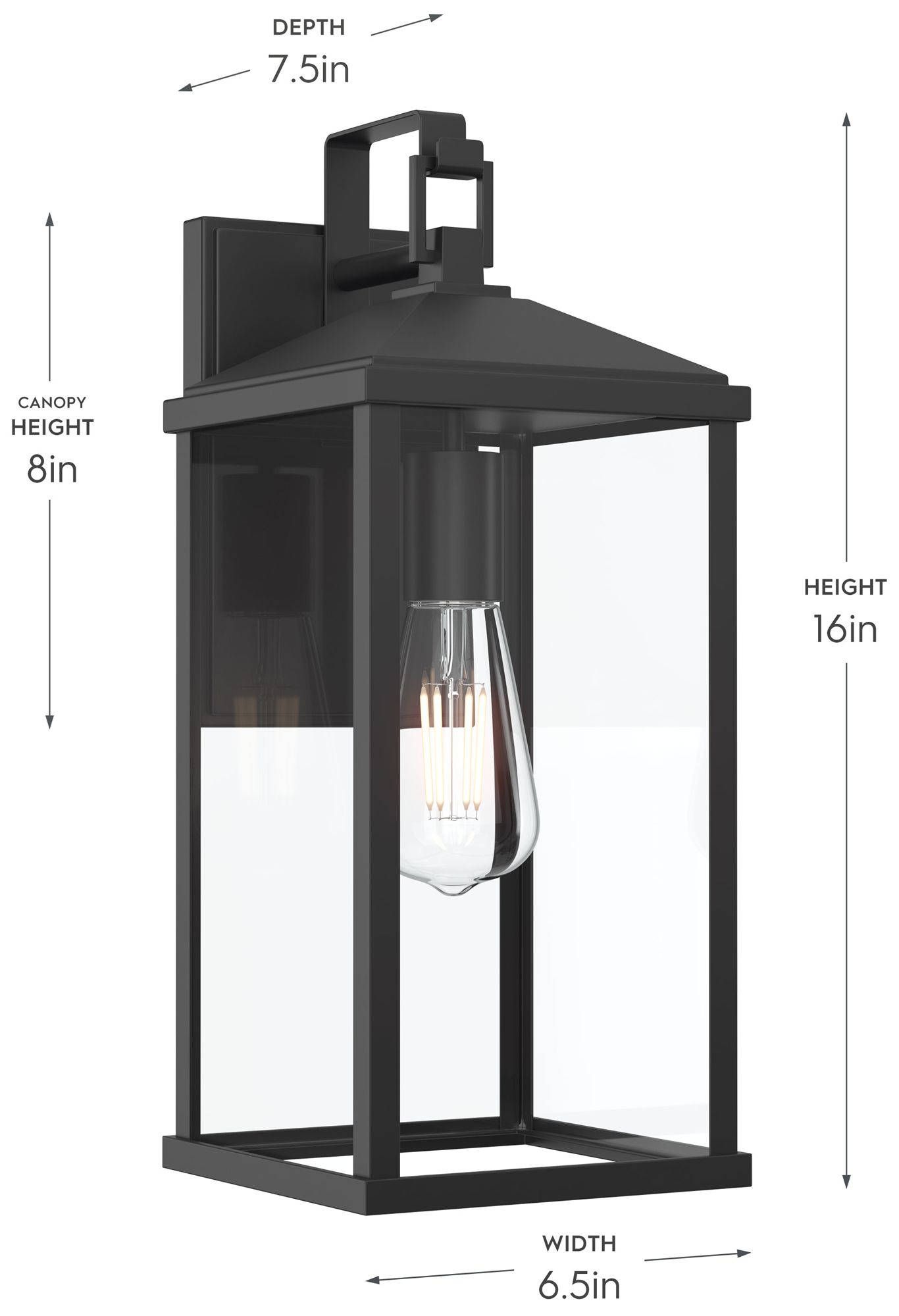 Image 6 Cantley Large Outdoor Wall  Lantern with Clear Glass Panels more views