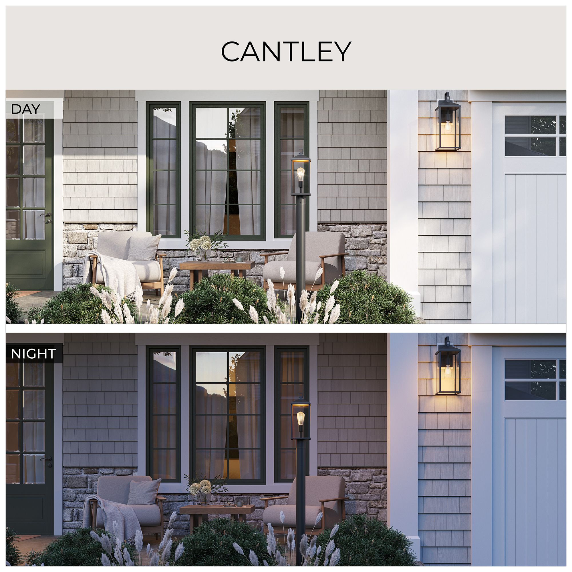 Cantley Large Outdoor Wall  Lantern with Clear Glass Panels