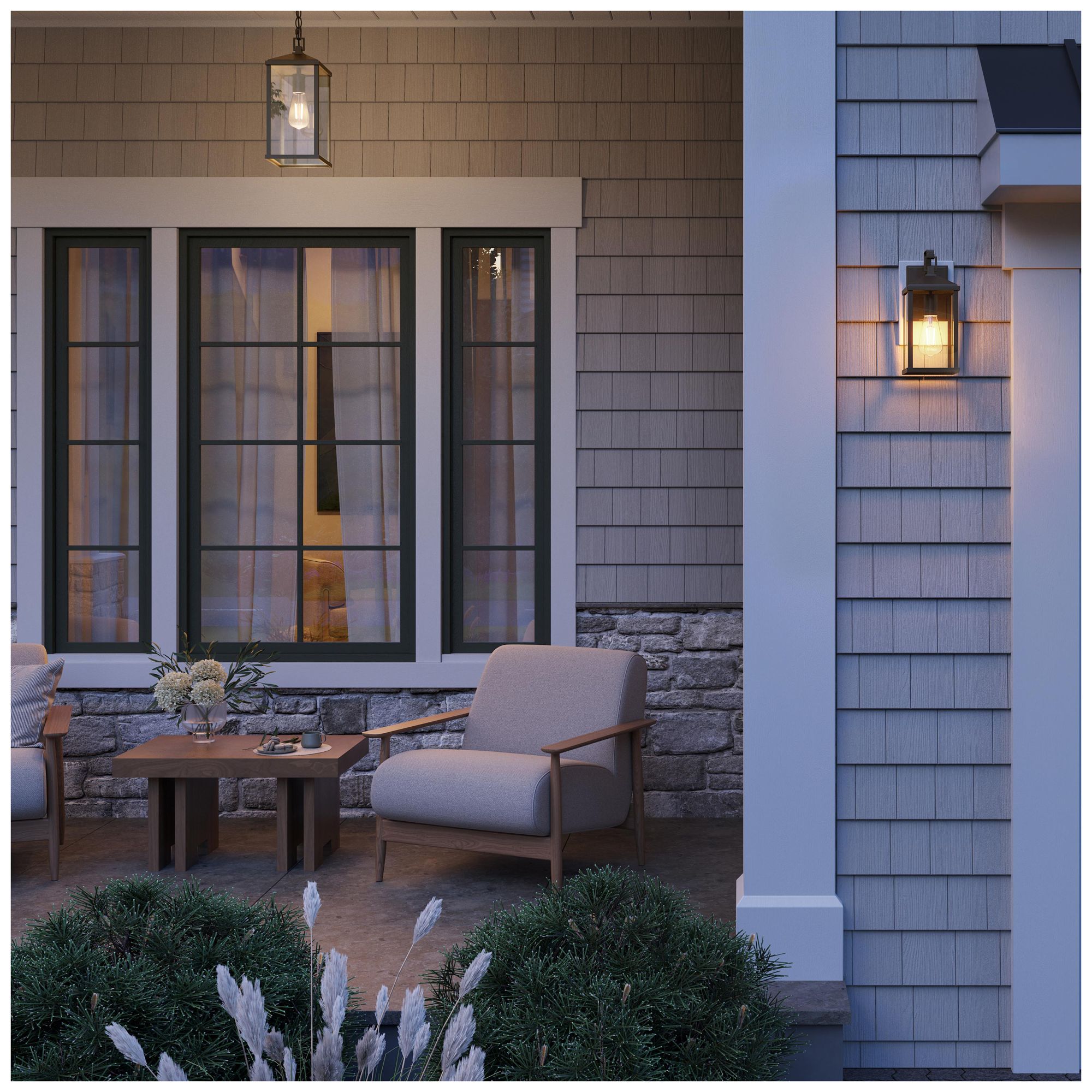 Image 5 Cantley Medium Outdoor Wall  Lantern with Clear Glass Panels more views