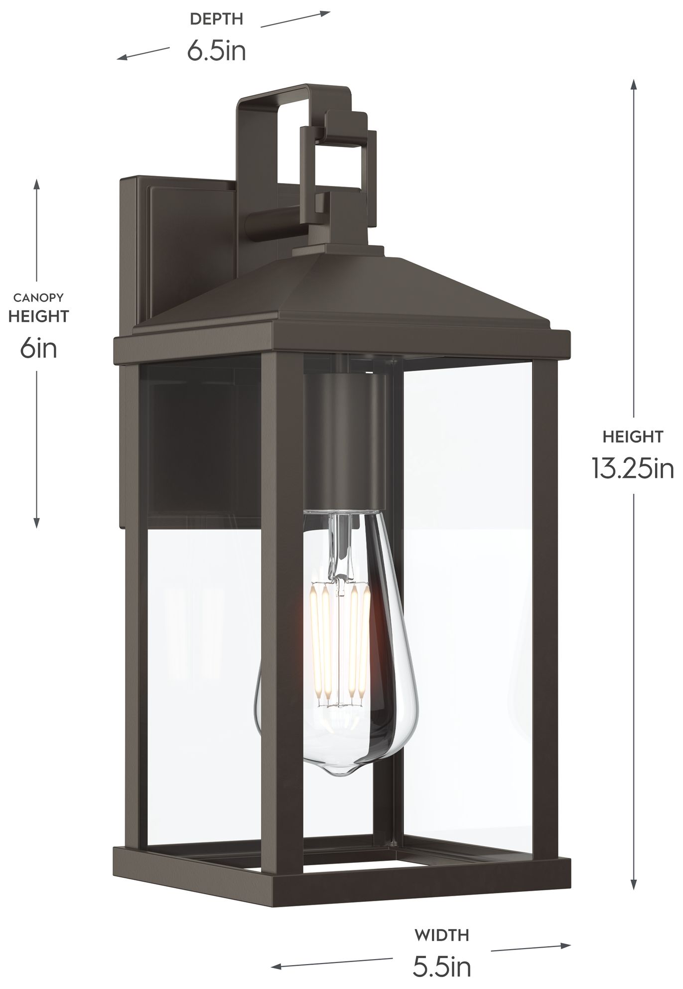 Image 6 Cantley Medium Outdoor Wall  Lantern with Clear Glass Panels more views