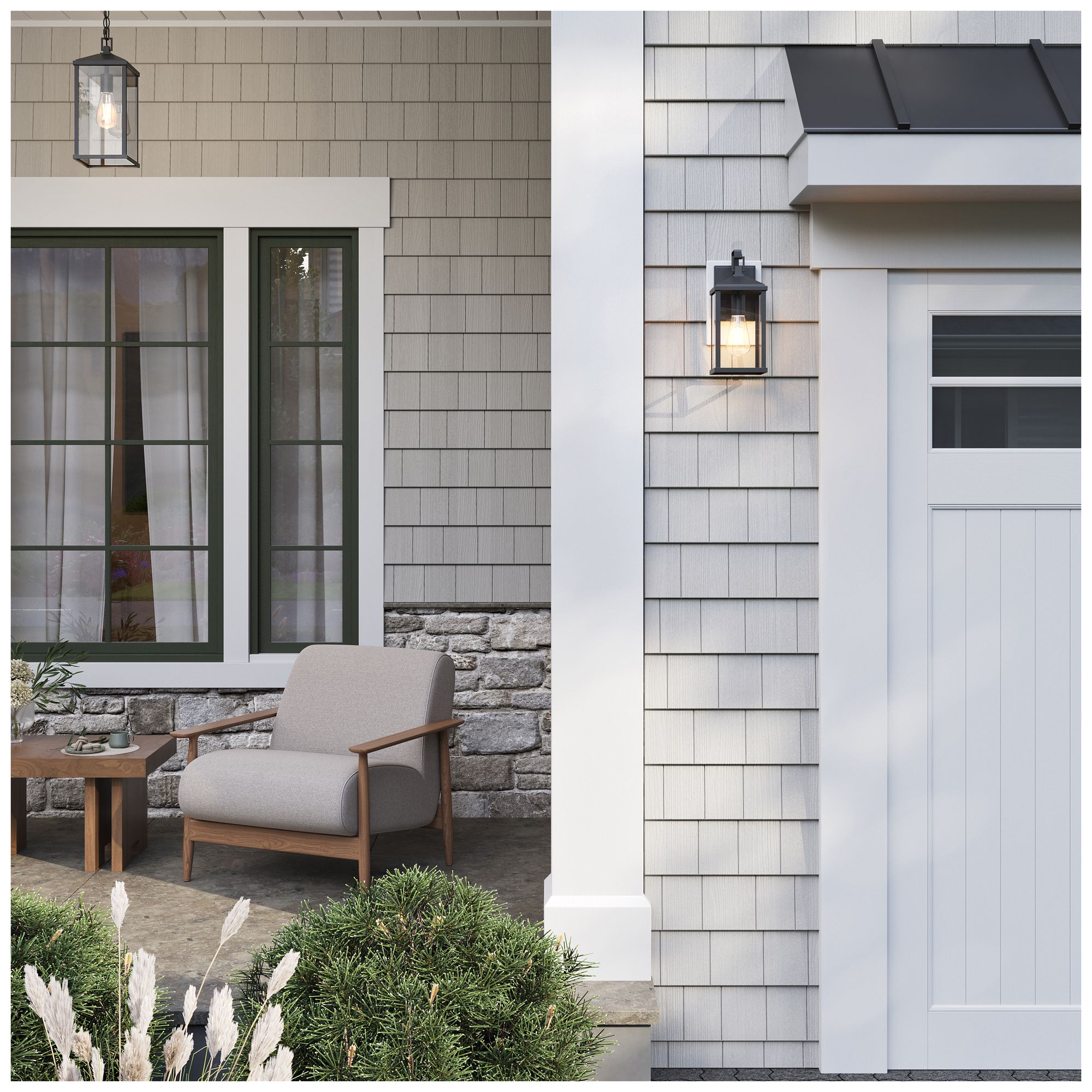 Image 4 Cantley Medium Outdoor Wall  Lantern with Clear Glass Panels more views
