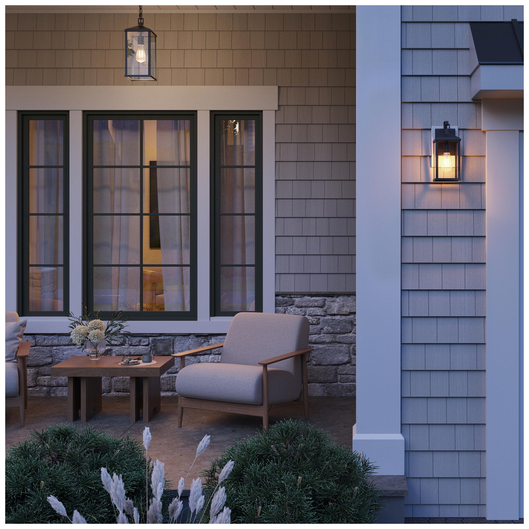 Image 5 Cantley Medium Outdoor Wall  Lantern with Clear Glass Panels more views