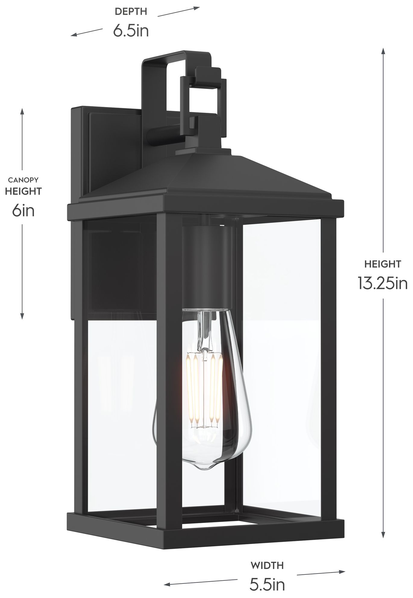 Image 6 Cantley Medium Outdoor Wall  Lantern with Clear Glass Panels more views