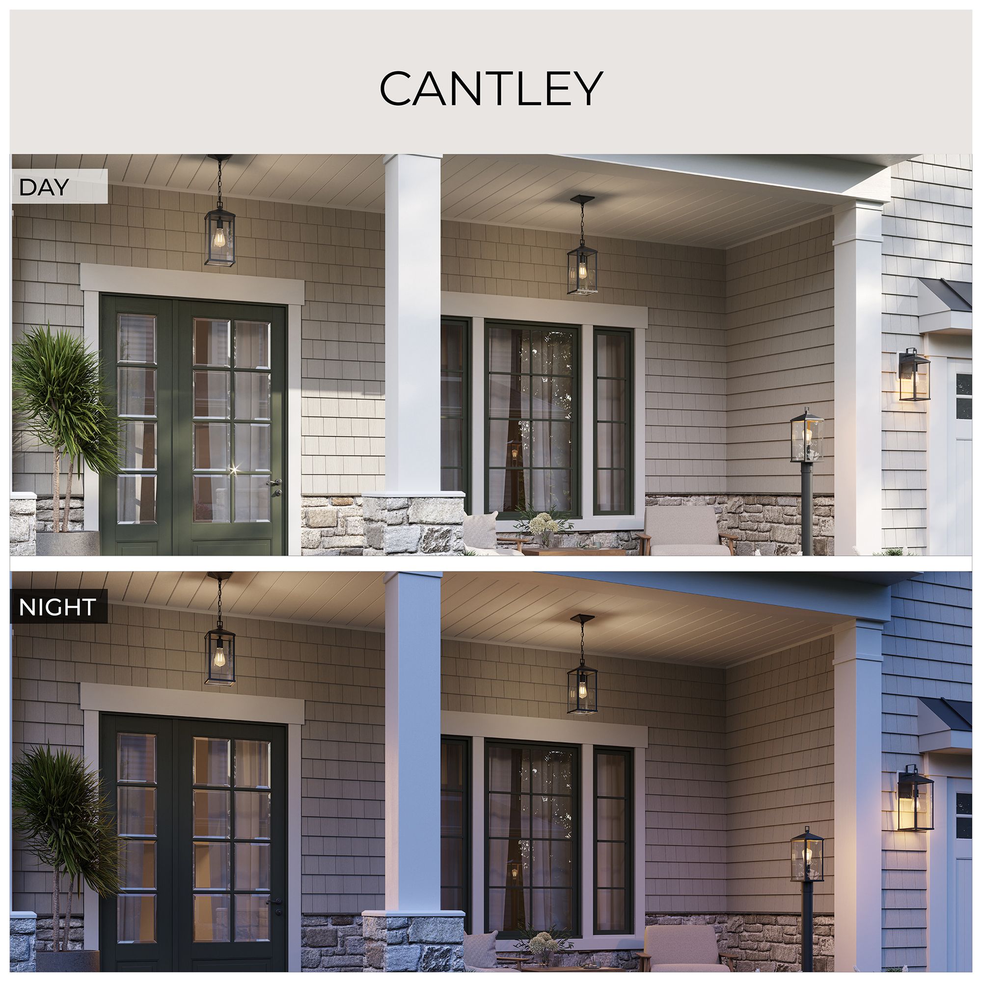 Cantley Medium Outdoor Wall  Lantern with Clear Glass Panels
