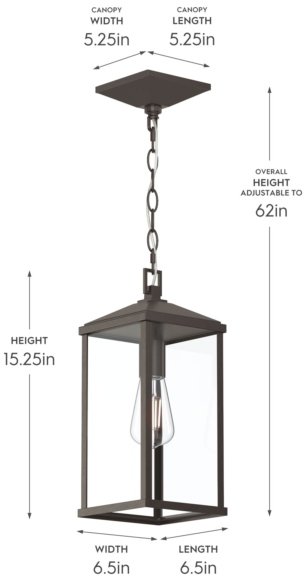 Image 5 Cantley Outdoor Pendant with Clear Glass Panels more views