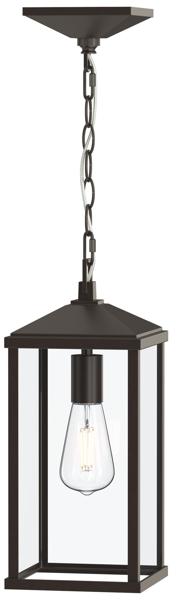 Cantley Outdoor Pendant with Clear Glass Panels