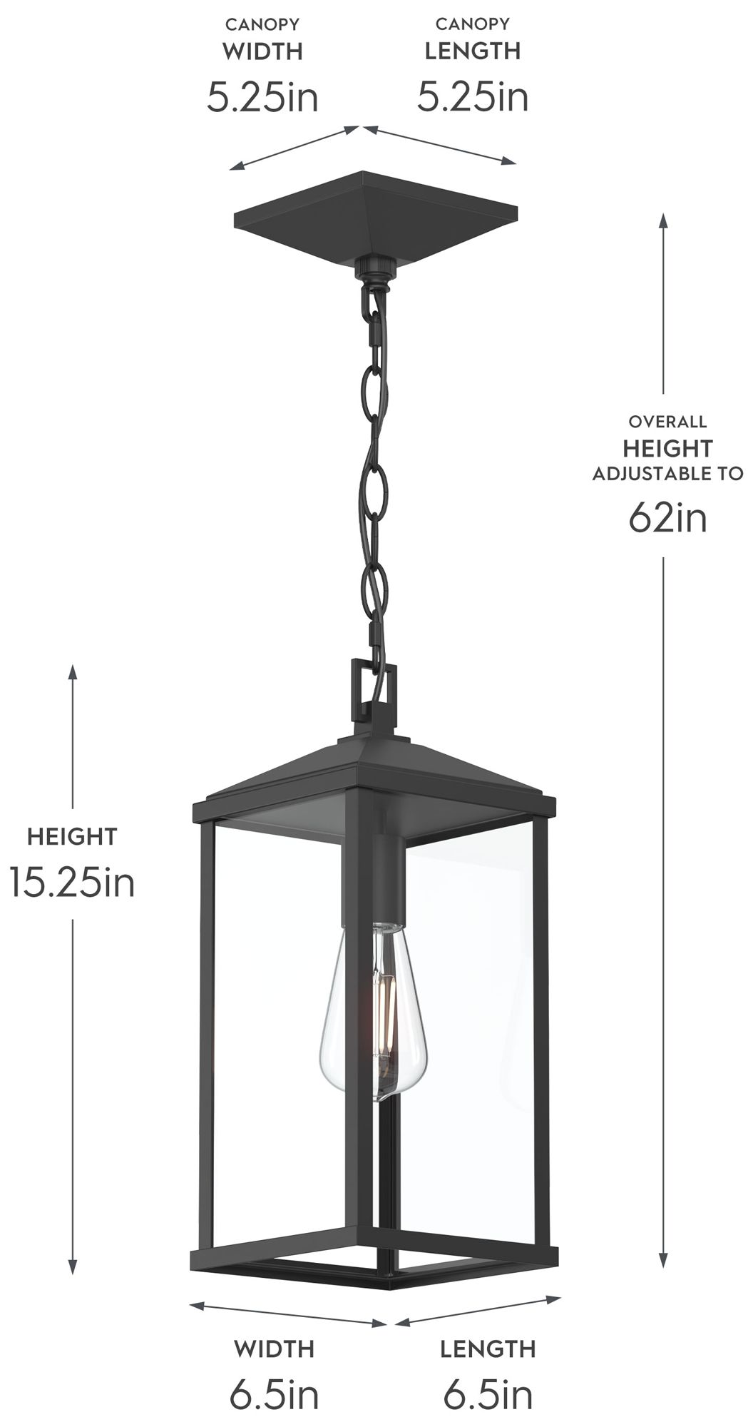 Image 5 Cantley Outdoor Pendant with Clear Glass Panels more views