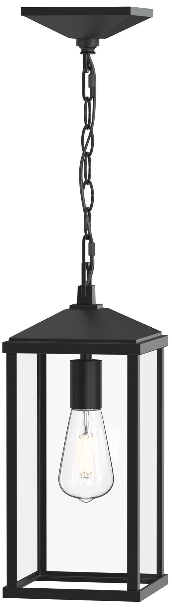 Cantley Outdoor Pendant with Clear Glass Panels