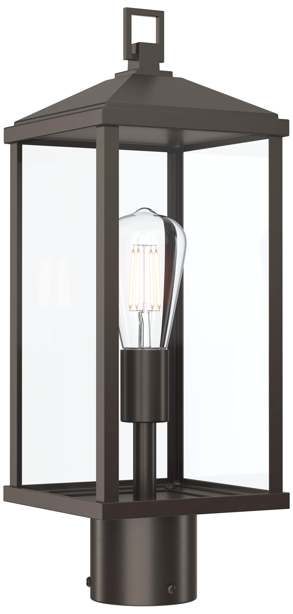 Cantley Outdoor Post Mount Lantern Light with Clear Glass Panels