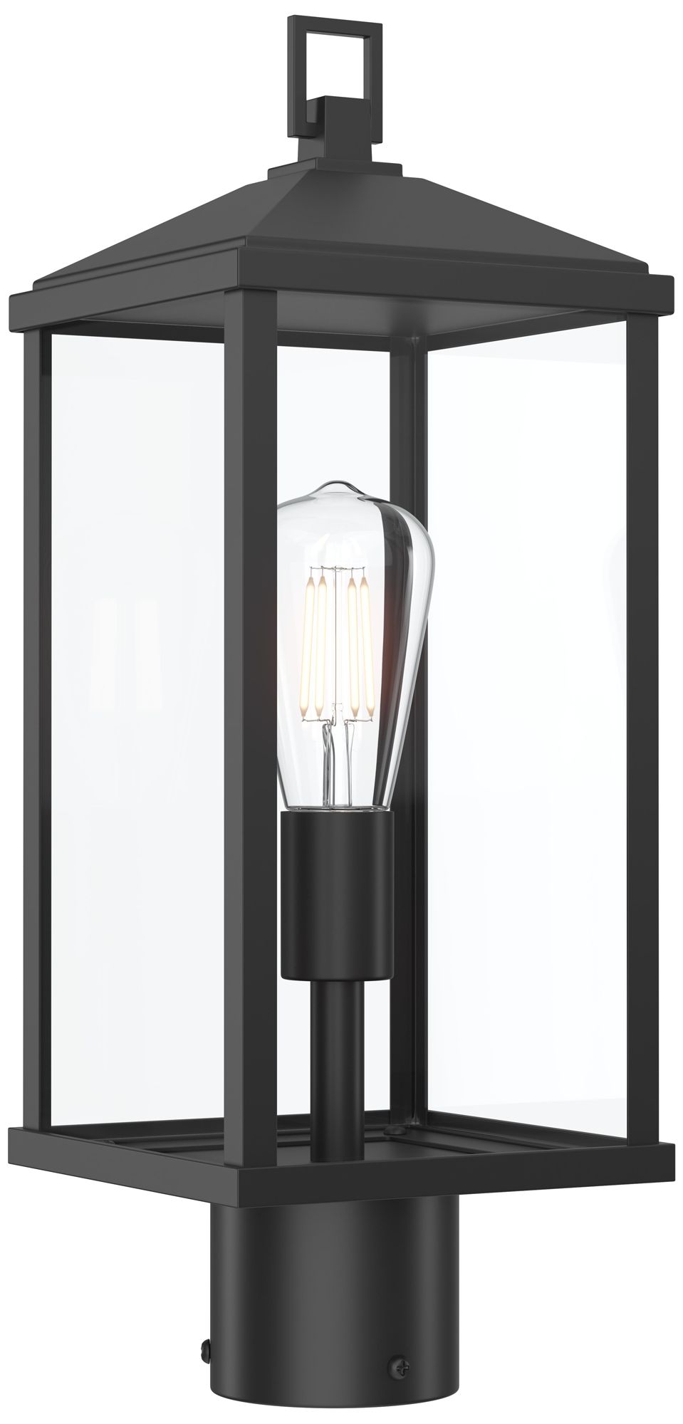 Cantley Outdoor Post Mount Lantern Light with Clear Glass Panels