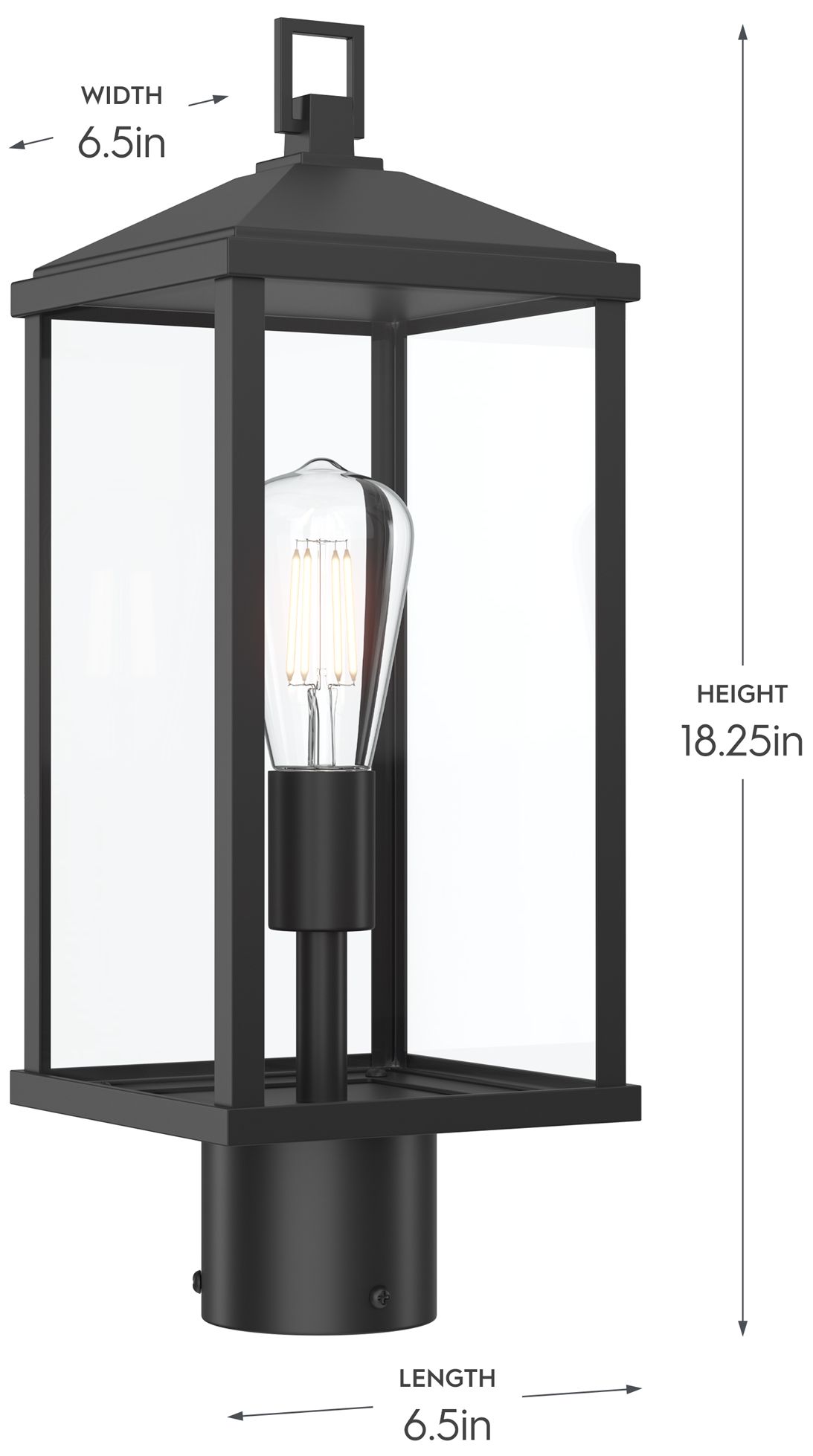 Image 6 Cantley Outdoor Post Mount Lantern Light with Clear Glass Panels more views