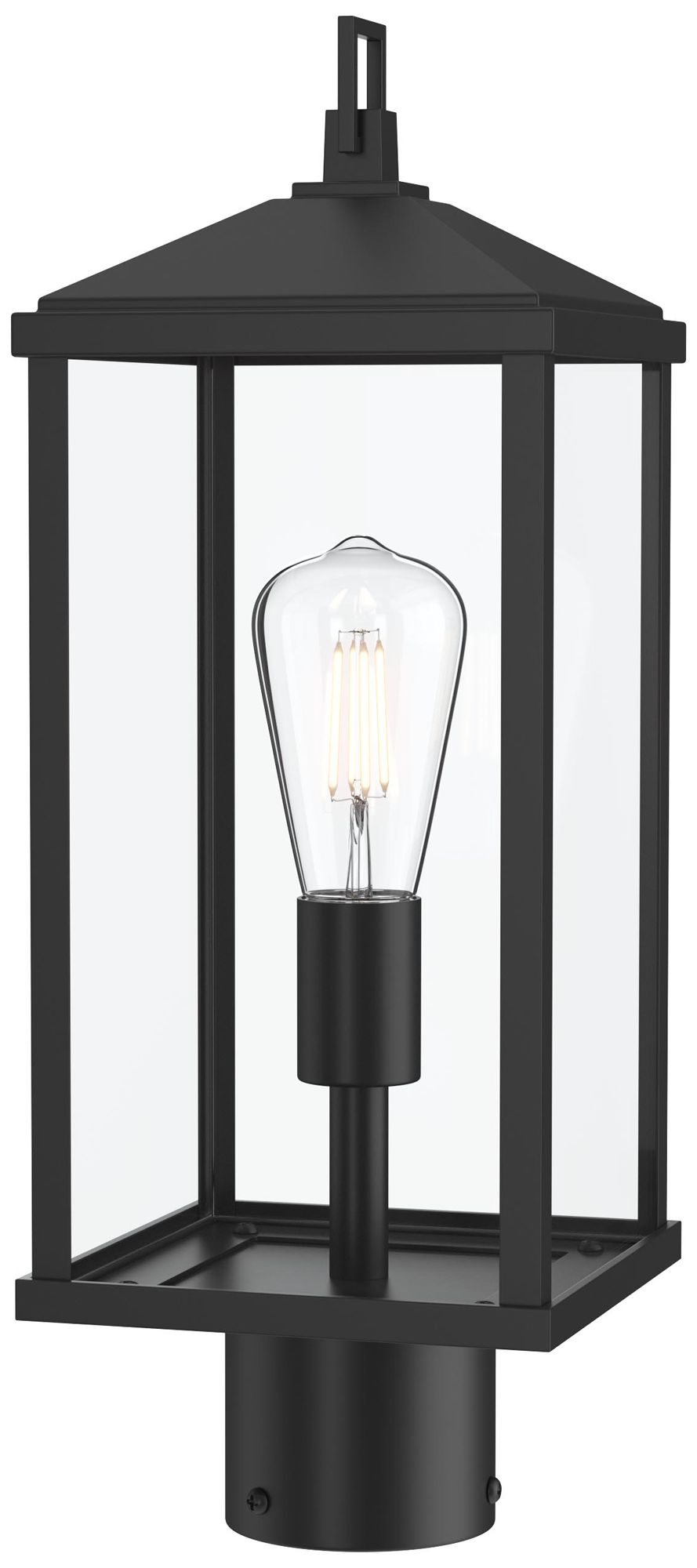 Cantley Outdoor Post Mount Lantern Light with Clear Glass Panels