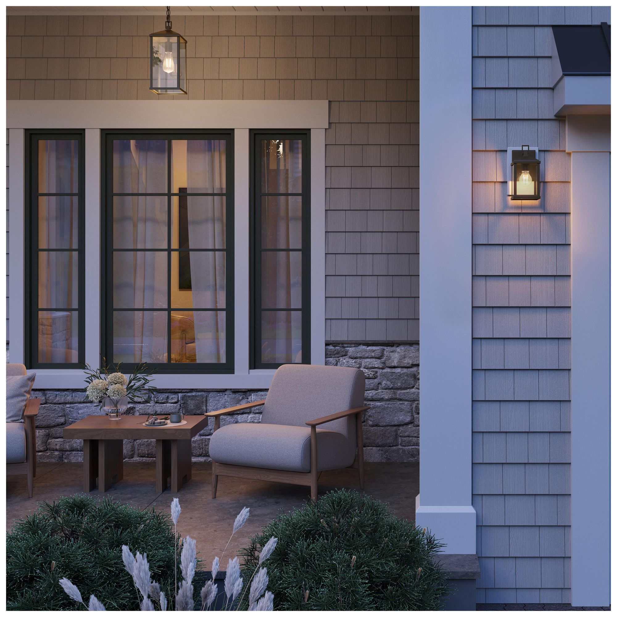 Image 5 Cantley Small Outdoor Wall  Lantern with Clear Glass Panels more views