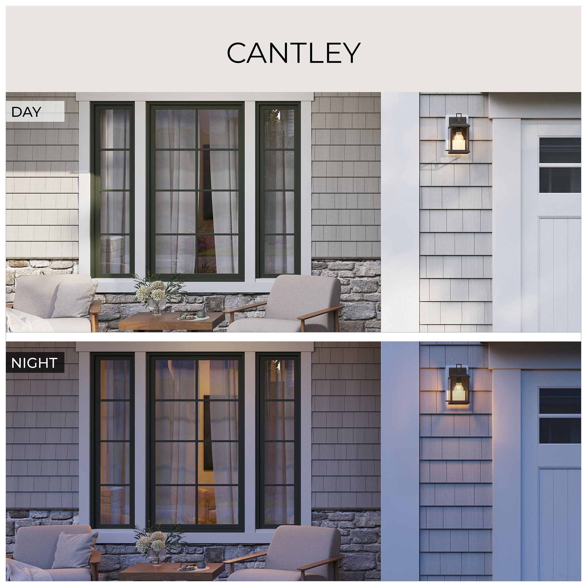 Cantley Small Outdoor Wall  Lantern with Clear Glass Panels