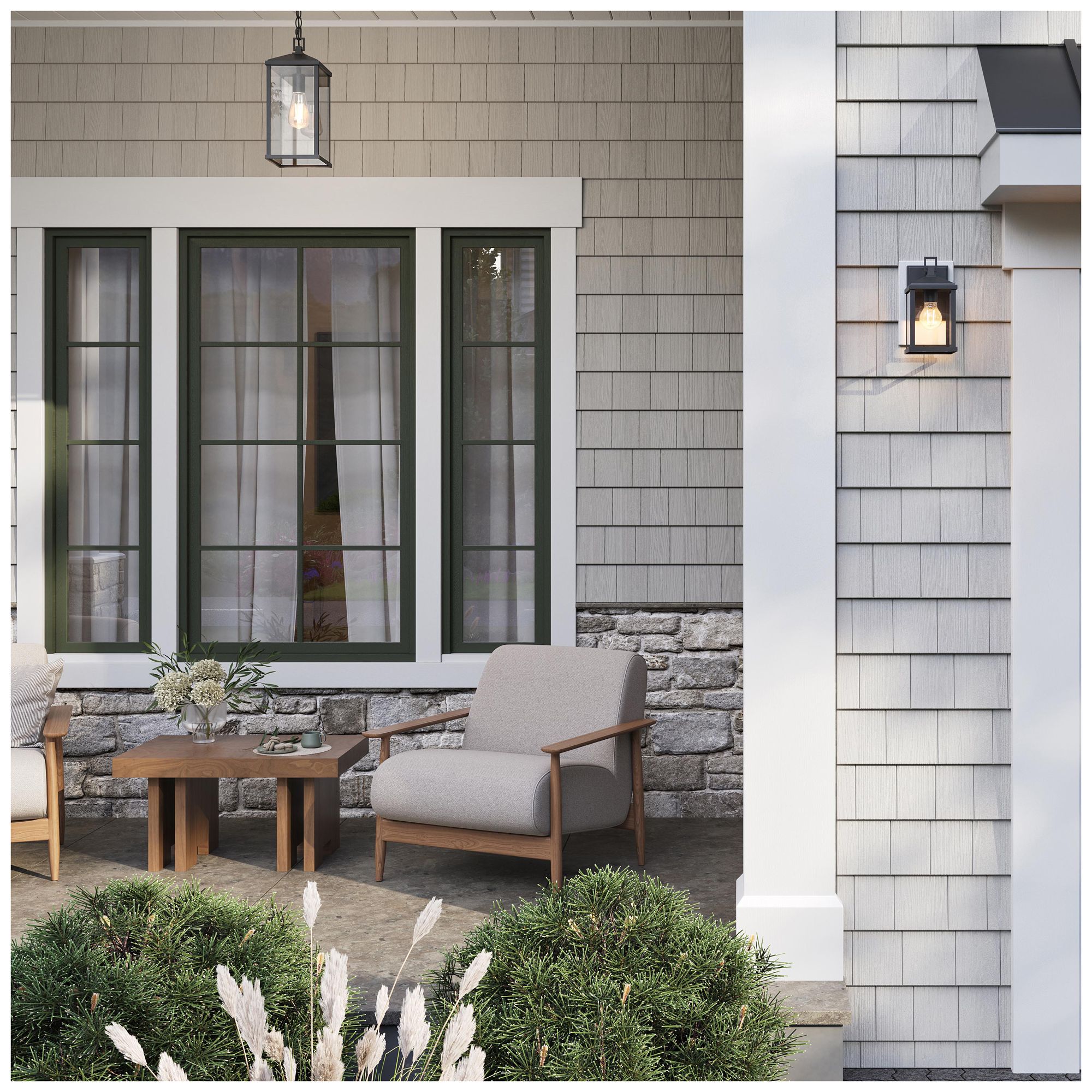 Image 4 Cantley Small Outdoor Wall  Lantern with Clear Glass Panels more views