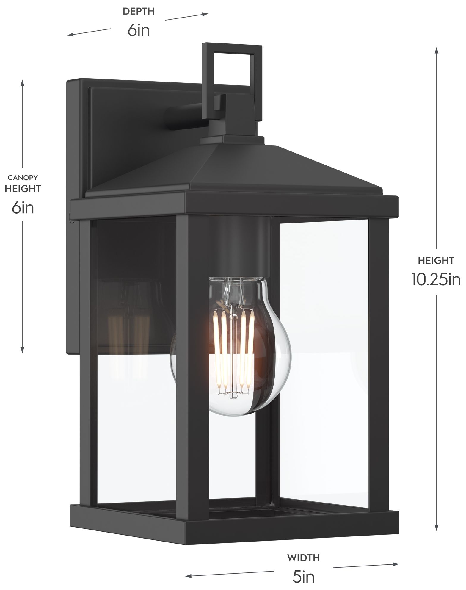 Image 6 Cantley Small Outdoor Wall  Lantern with Clear Glass Panels more views