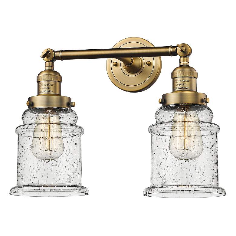 Image 1 Canton 11 inch High Brushed Brass 2-Light Adjustable Wall Sconce