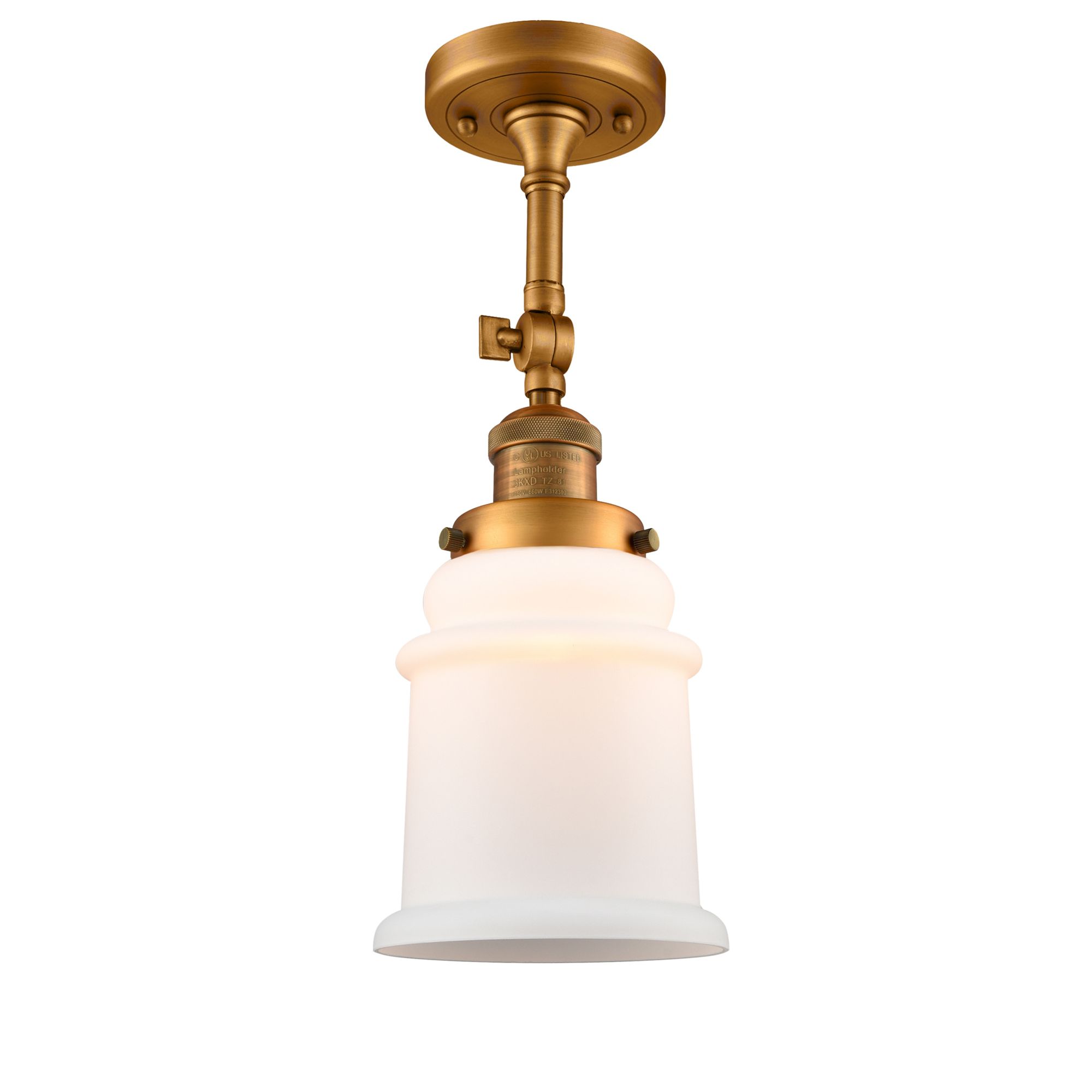 Image 4 Canton 11" High Brushed Brass Sconce w/ Matte White Shade more views