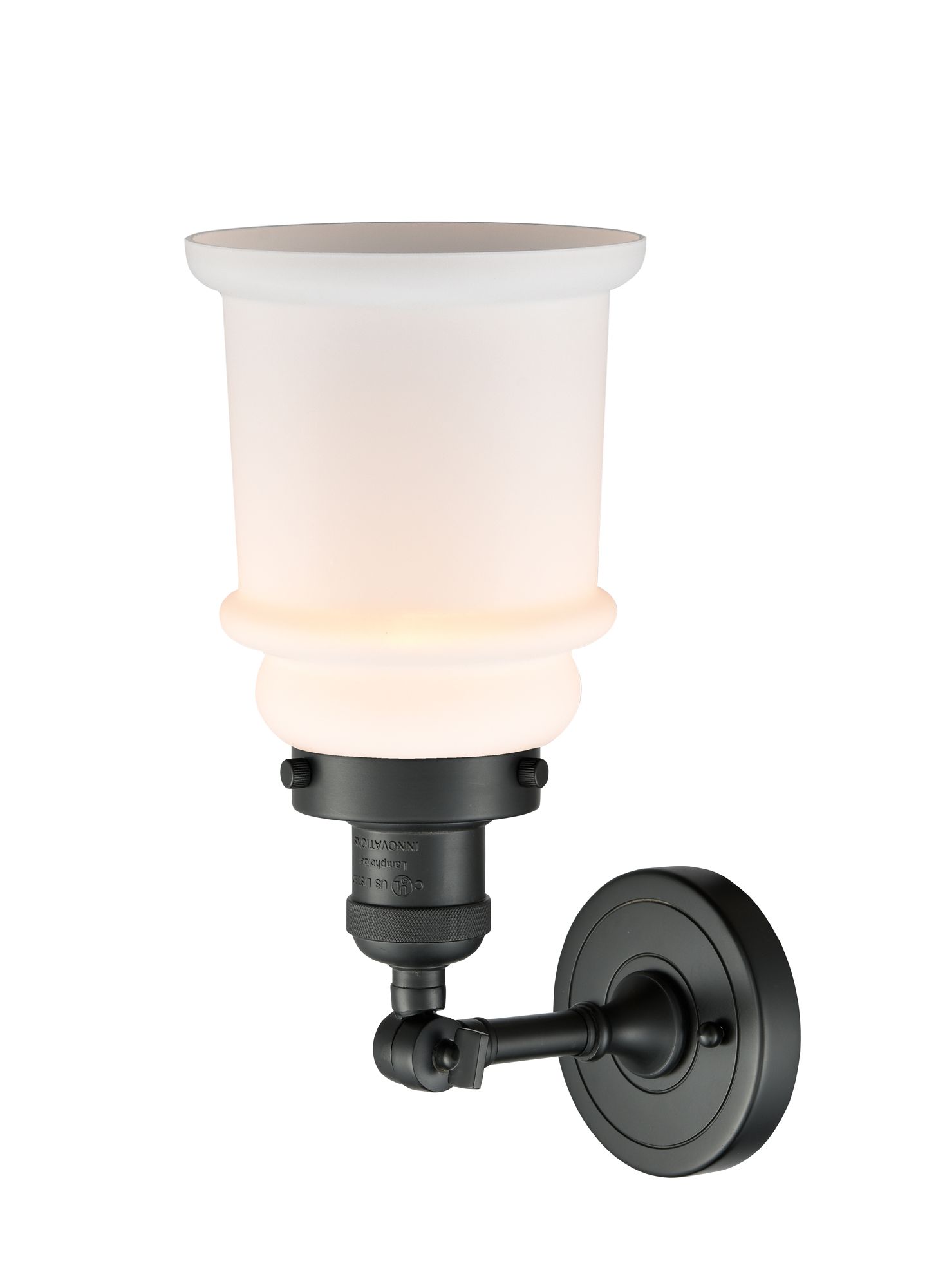 Thumbnail2 of Canton 11" High Matte Black Sconce w/ Matte White Shade more views