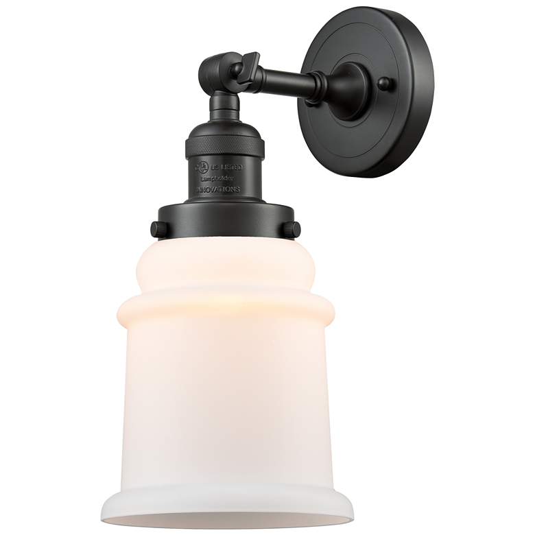 Image 1 Canton 11" High Oil Rubbed Bronze Sconce w/ Matte White Shade