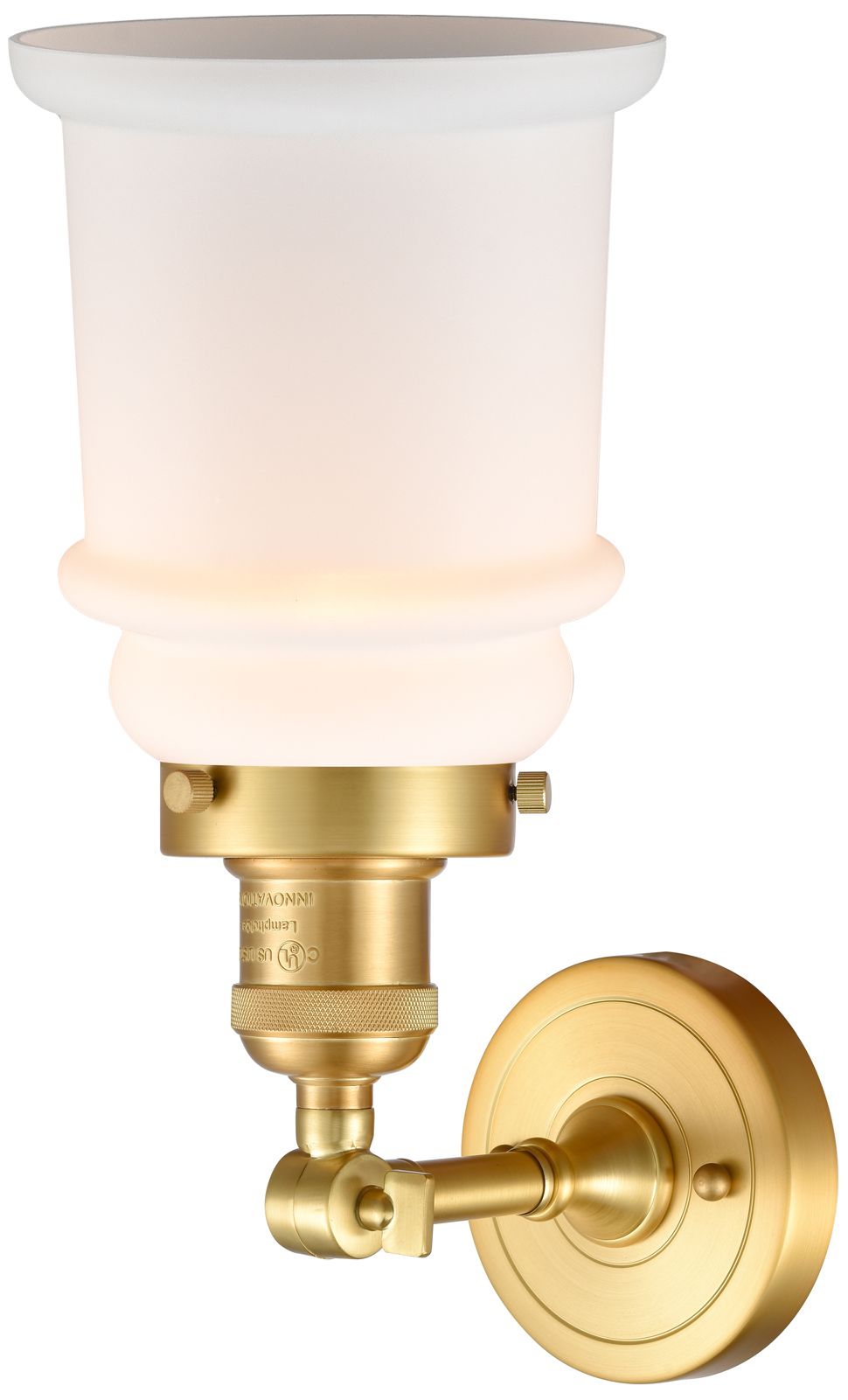 Image 3 Canton 11" High Satin Gold Sconce w/ Matte White Shade more views