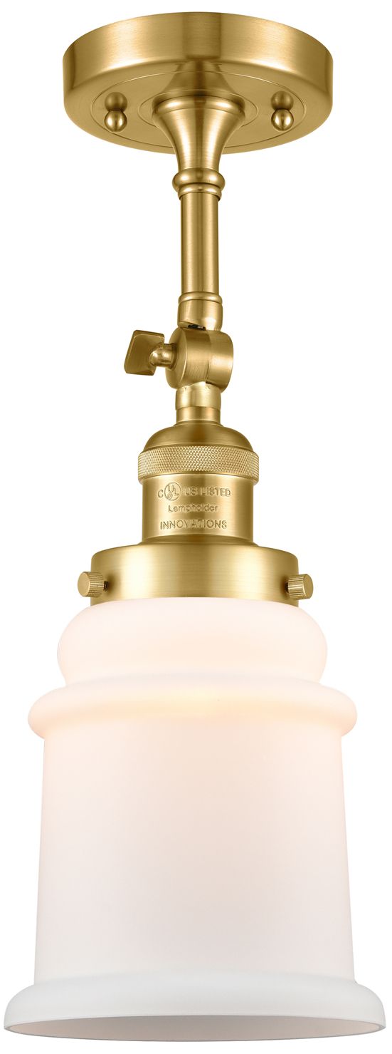 Image 4 Canton 11" High Satin Gold Sconce w/ Matte White Shade more views