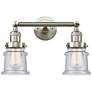 Canton 11" High Satin Nickel 2-Light Sconce w/ Seedy Glass