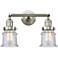 Canton 11" High Satin Nickel 2-Light Sconce w/ Seedy Glass
