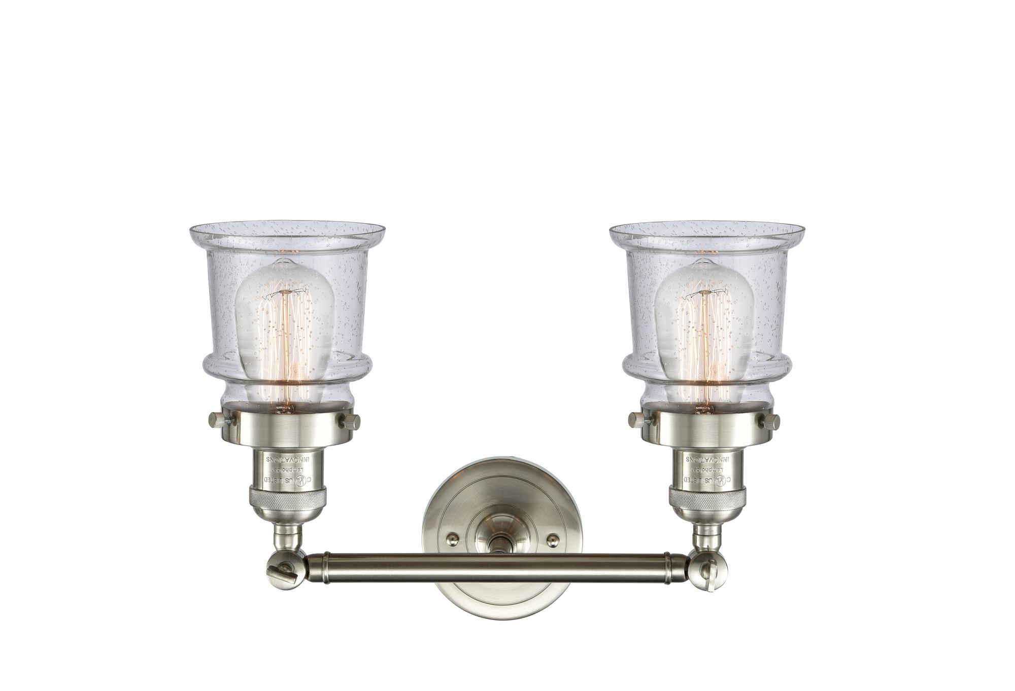 Image 2 Canton 11" High Satin Nickel 2-Light Sconce w/ Seedy Glass more views