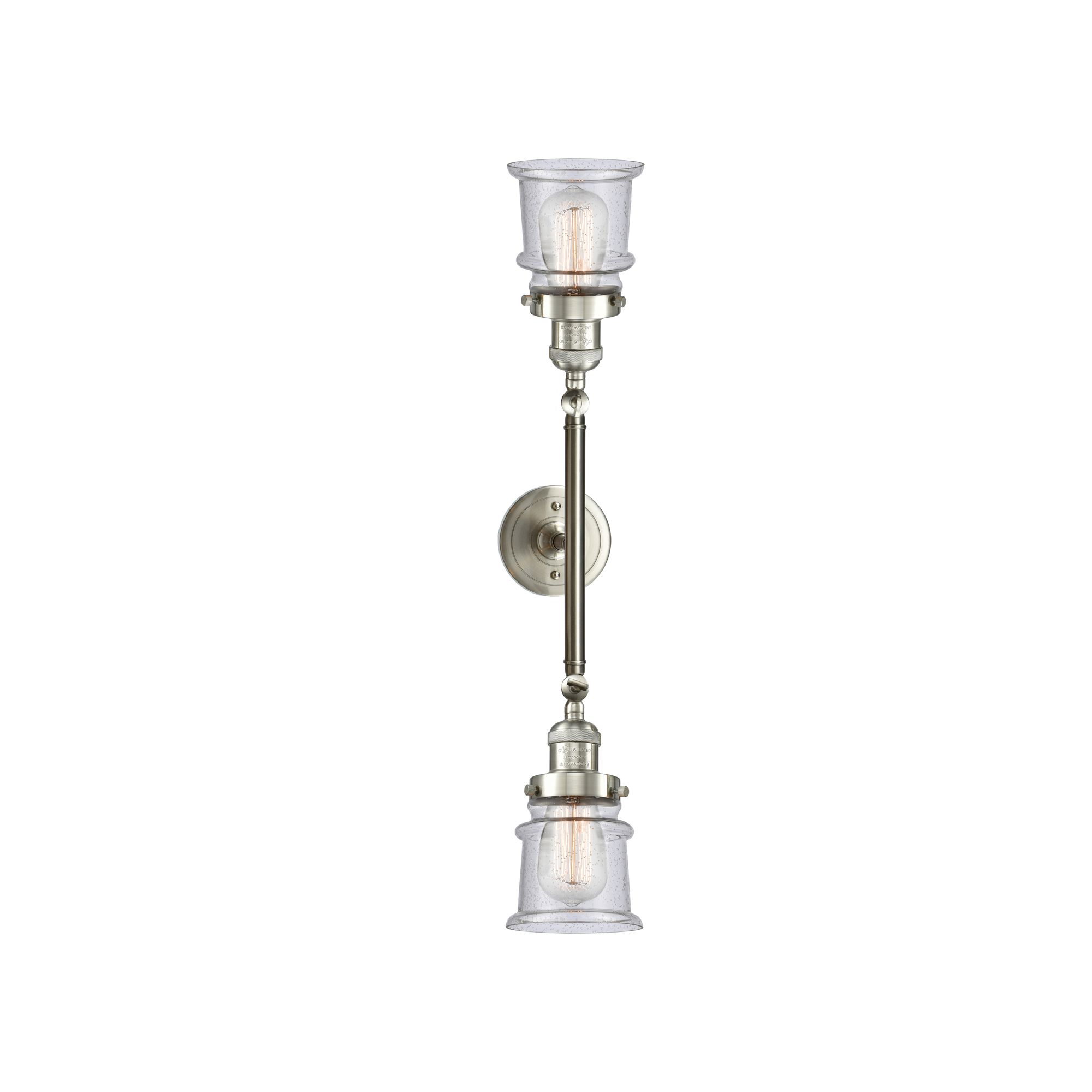 Image 3 Canton 11" High Satin Nickel 2-Light Sconce w/ Seedy Glass more views