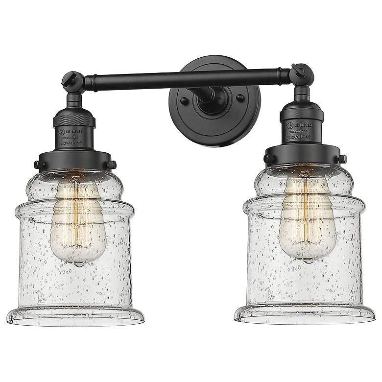 Image 1 Canton 11" High Wide Oil-Rubbed Bronze 2-Light Wall Sconce