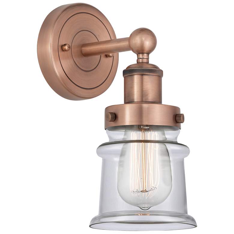 Image 1 Canton 11"High Antique Copper Sconce With Clear Shade