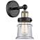 Canton 11"High Black Antique Brass Sconce With Clear Shade