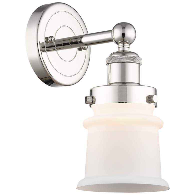 Image 1 Canton 11"High Polished Nickel Sconce With Matte White Shade