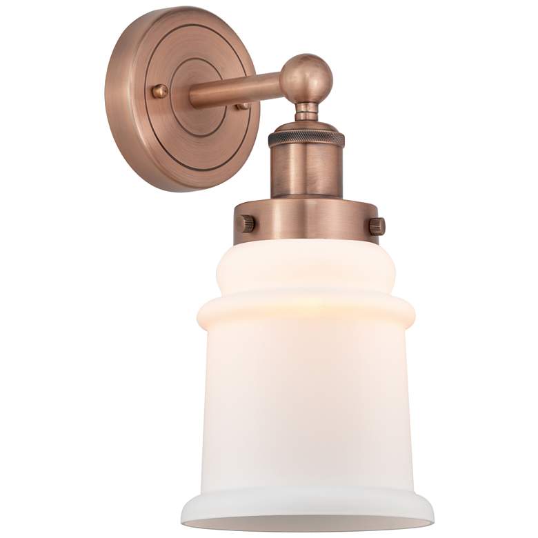 Image 1 Canton 12.75"High Antique Copper Sconce With Matte White Shade