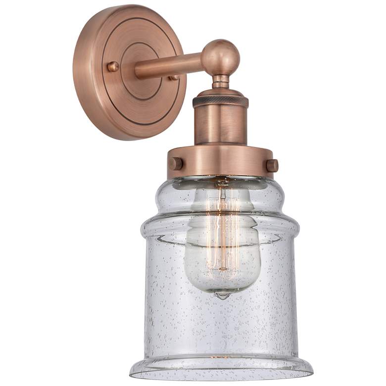 Image 1 Canton 12.75"High Antique Copper Sconce With Seedy Shade