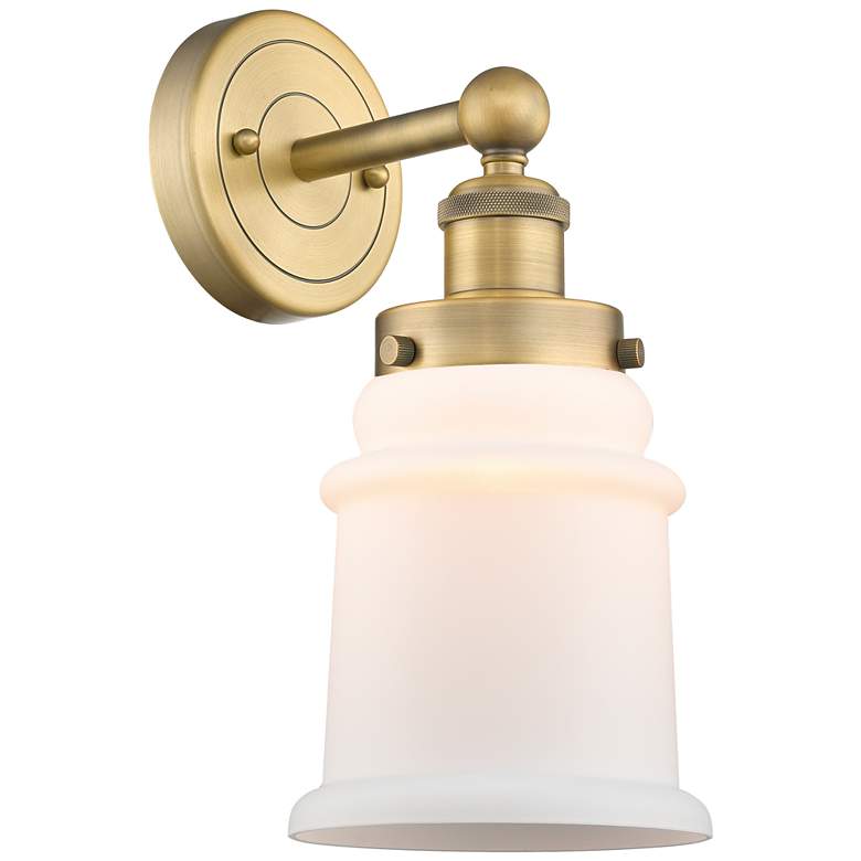 Image 1 Canton 12.75"High Brushed Brass Sconce With Matte White Shade