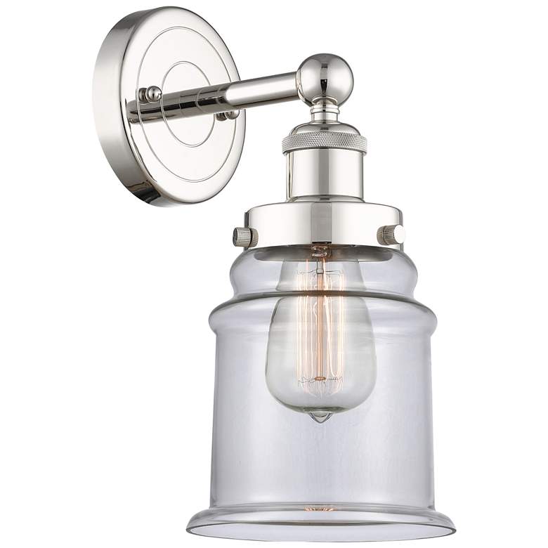 Image 1 Canton 12.75"High Polished Nickel Sconce With Clear Shade