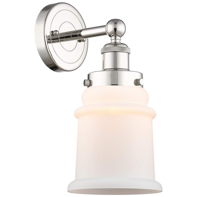 Image 1 Canton 12.75 inchHigh Polished Nickel Sconce With Matte White Shade