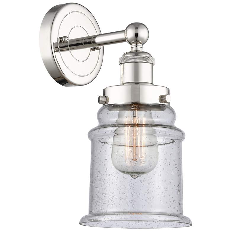 Image 1 Canton 12.75"High Polished Nickel Sconce With Seedy Shade