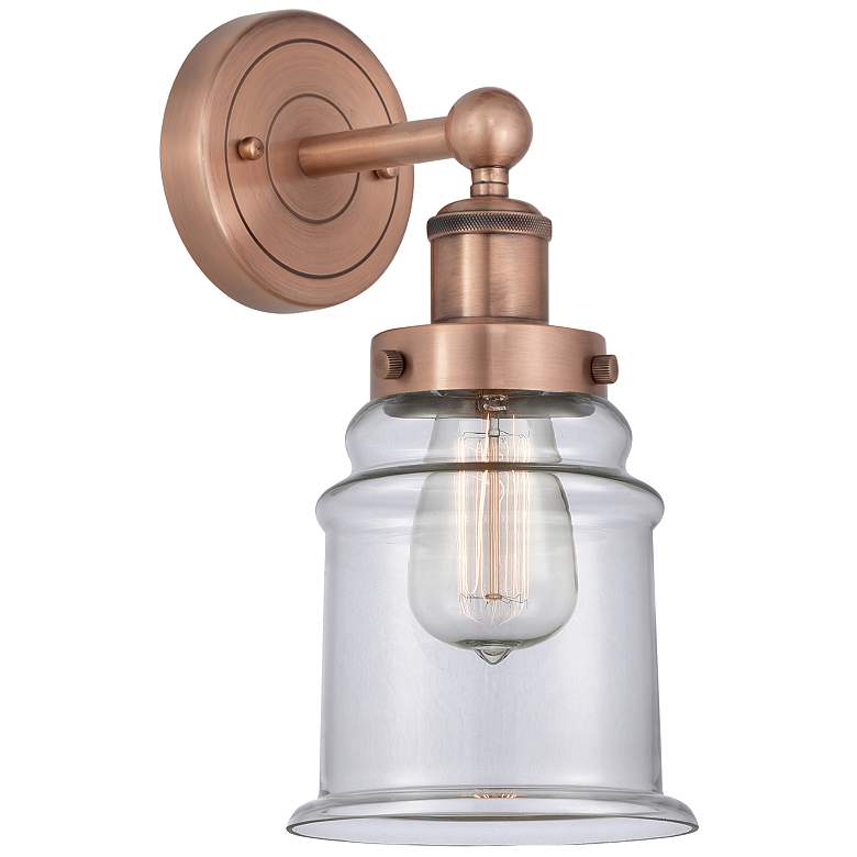 Image 1 Canton 12 1/2"H Antique Copper Wall Sconce with Clear Glass