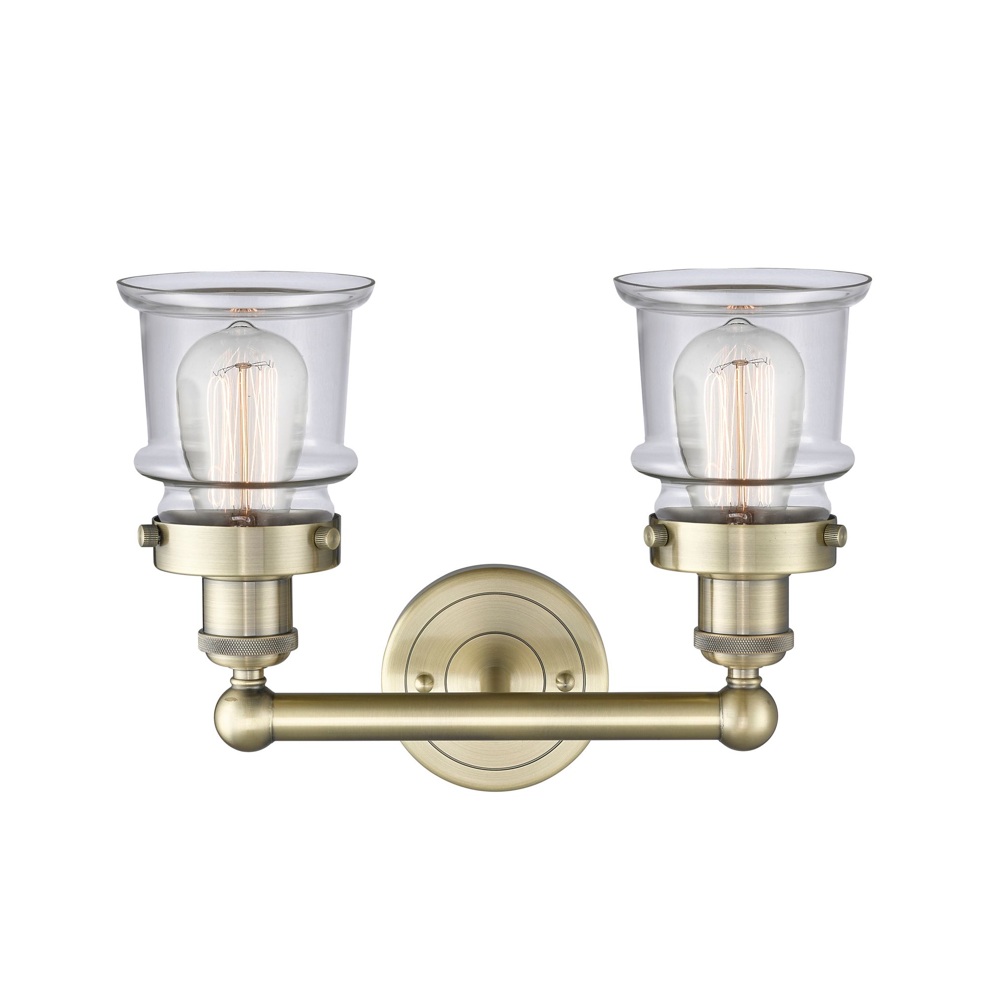 Image 2 Canton 14.25" Wide 2 Light Antique Brass Bath Vanity Light With Clear  more views