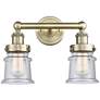 Canton 14.25" Wide 2 Light Antique Brass Bath Vanity Light With Seedy